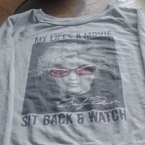 Gray Graphic Sweatshirt with Pink Accents